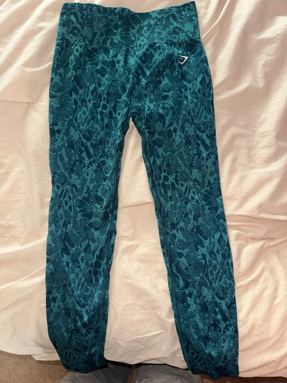 Gymshark Women’s Teal Jacquard Seamless Leggings Size M